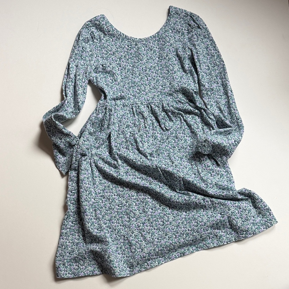 Lands' End Floral Kids Dress - Blue and Green